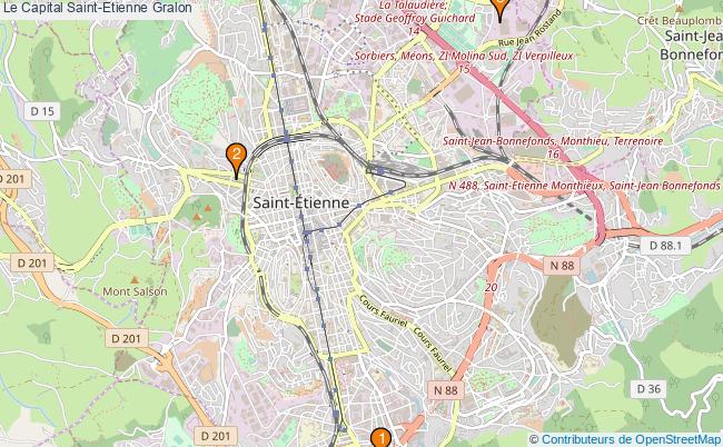 plan Le Capital Saint-Etienne Associations Le Capital Saint-Etienne : 3 associations