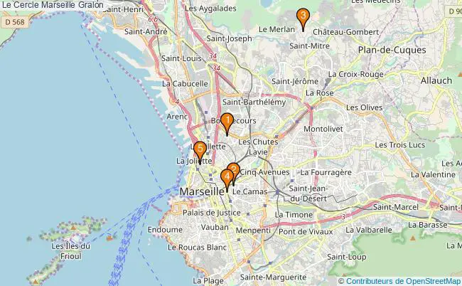 plan Le Cercle Marseille Associations Le Cercle Marseille : 7 associations