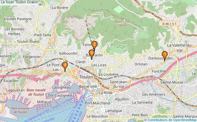 plan Le foyer Toulon Associations Le foyer Toulon : 6 associations