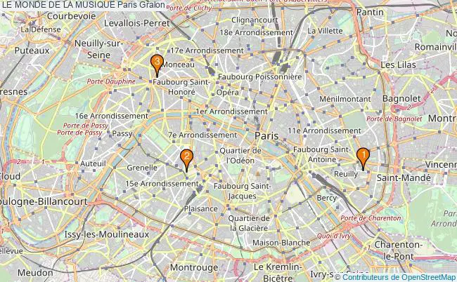 plan LE MONDE DE LA MUSIQUE Paris Associations LE MONDE DE LA MUSIQUE Paris : 3 associations