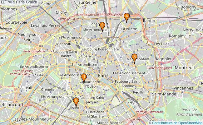 plan LE PARI Paris Associations LE PARI Paris : 6 associations