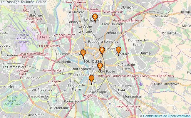 plan Le Passage Toulouse Associations Le Passage Toulouse : 7 associations