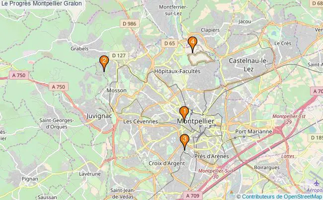 plan Le Progrès Montpellier Associations Le Progrès Montpellier : 4 associations