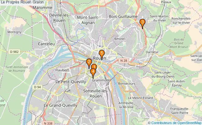 plan Le Progrès Rouen Associations Le Progrès Rouen : 5 associations