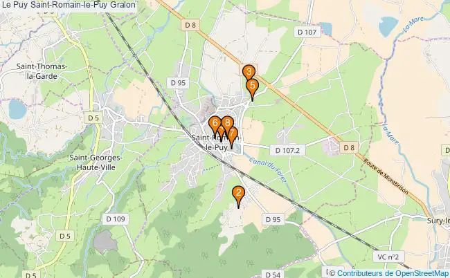 plan Le Puy Saint-Romain-le-Puy Associations Le Puy Saint-Romain-le-Puy : 9 associations