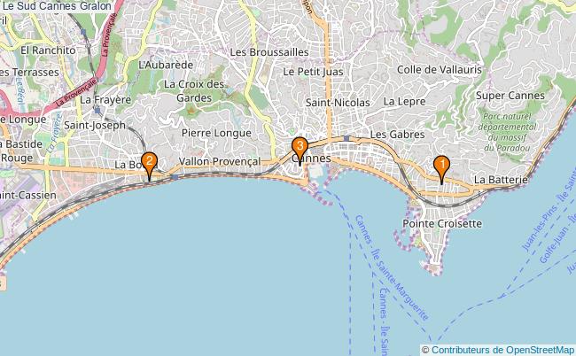 plan Le Sud Cannes Associations Le Sud Cannes : 3 associations