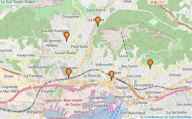 plan Le Sud Toulon Associations Le Sud Toulon : 6 associations