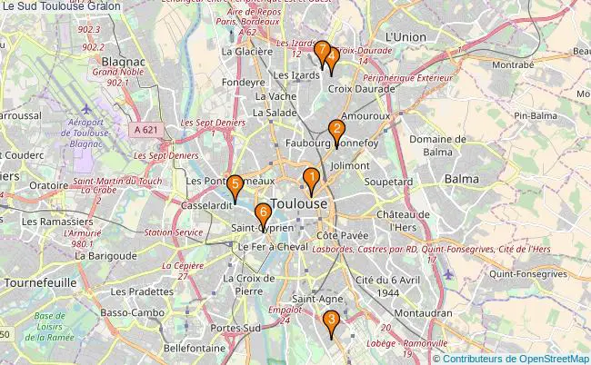 plan Le Sud Toulouse Associations Le Sud Toulouse : 8 associations
