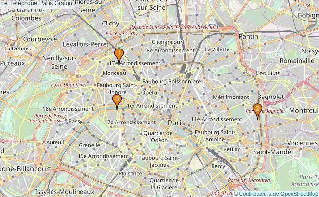 plan Le Téléphone Paris Associations Le Téléphone Paris : 3 associations