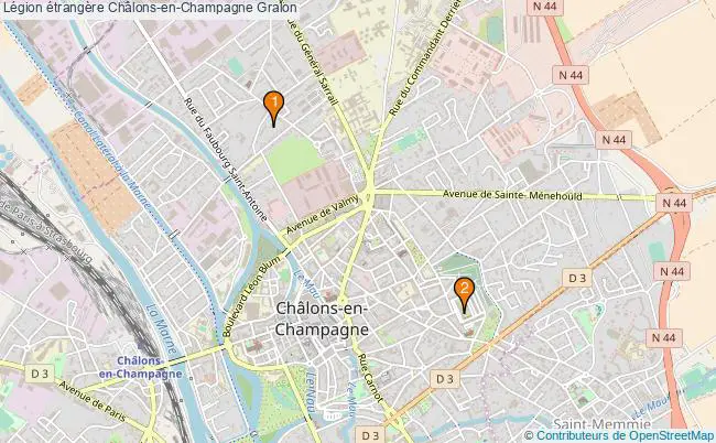 plan Légion étrangère Châlons-en-Champagne Associations légion étrangère Châlons-en-Champagne : 2 associations