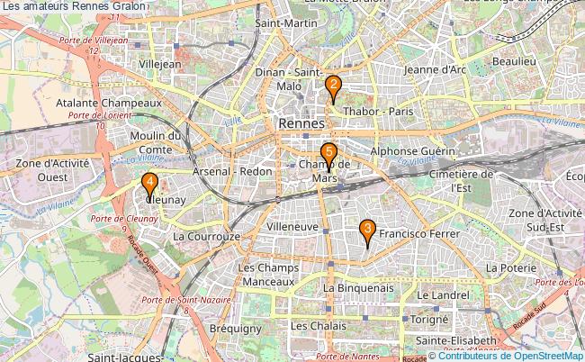 plan Les amateurs Rennes Associations Les amateurs Rennes : 8 associations