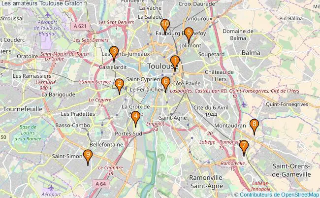 plan Les amateurs Toulouse Associations Les amateurs Toulouse : 12 associations