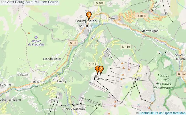 plan Les Arcs Bourg-Saint-Maurice Associations Les Arcs Bourg-Saint-Maurice : 4 associations
