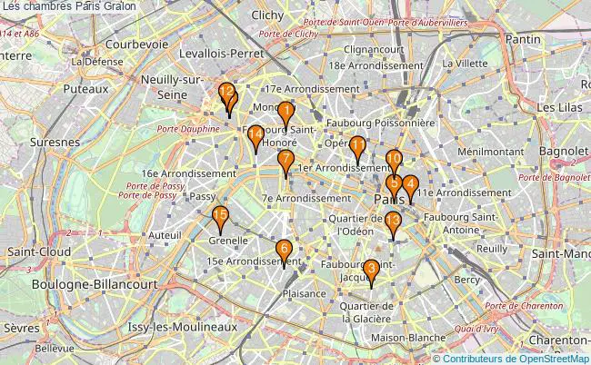 plan Les chambres Paris Associations Les chambres Paris : 17 associations