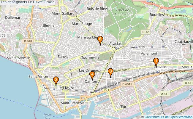 plan Les enseignants Le Havre Associations Les enseignants Le Havre : 8 associations