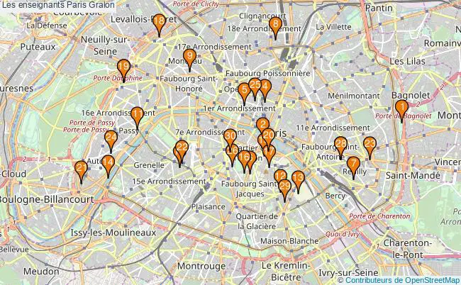 plan Les enseignants Paris Associations Les enseignants Paris : 127 associations