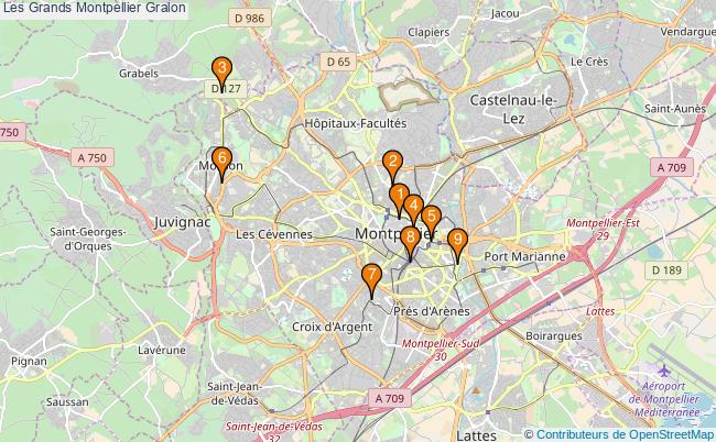 plan Les Grands Montpellier Associations Les Grands Montpellier : 8 associations