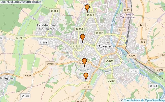 plan Les Habitants Auxerre Associations Les Habitants Auxerre : 4 associations