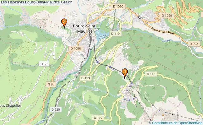 plan Les Habitants Bourg-Saint-Maurice Associations Les Habitants Bourg-Saint-Maurice : 3 associations