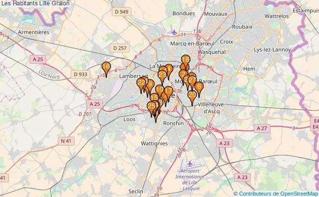 plan Les Habitants Lille Associations Les Habitants Lille : 28 associations