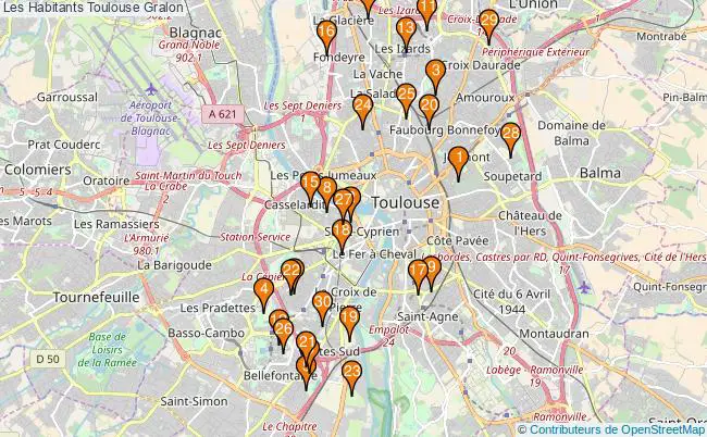 plan Les Habitants Toulouse Associations Les Habitants Toulouse : 46 associations