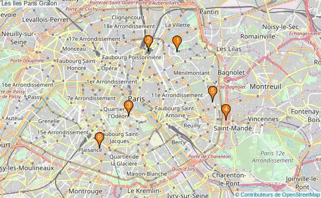 plan Les Iles Paris Associations Les Iles Paris : 6 associations