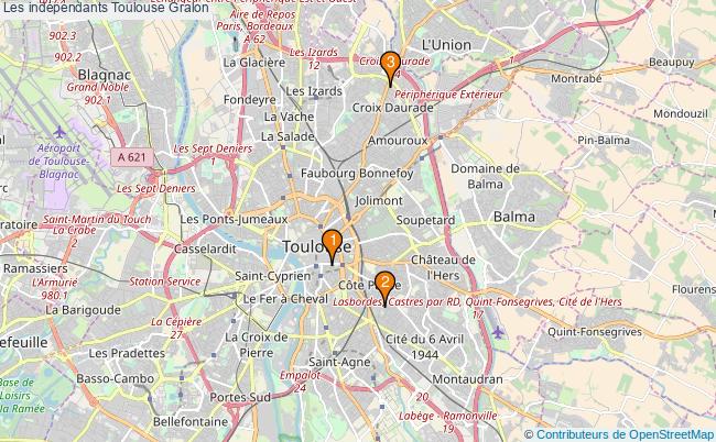 plan Les indépendants Toulouse Associations Les indépendants Toulouse : 4 associations
