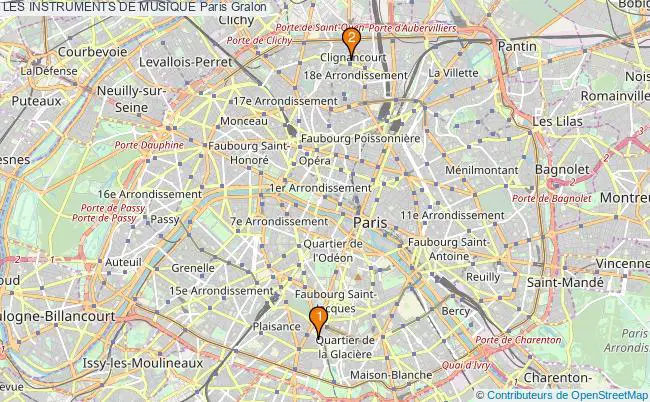 plan LES INSTRUMENTS DE MUSIQUE Paris Associations LES INSTRUMENTS DE MUSIQUE Paris : 2 associations