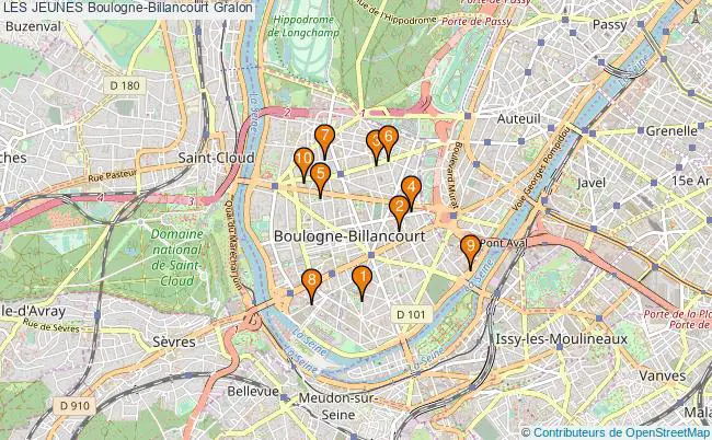 plan LES JEUNES Boulogne-Billancourt Associations LES JEUNES Boulogne-Billancourt : 10 associations