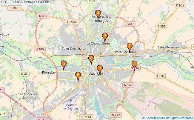 plan LES JEUNES Bourges Associations LES JEUNES Bourges : 7 associations