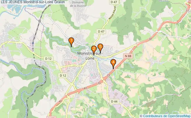 plan LES JEUNES Monistrol-sur-Loire Associations LES JEUNES Monistrol-sur-Loire : 5 associations