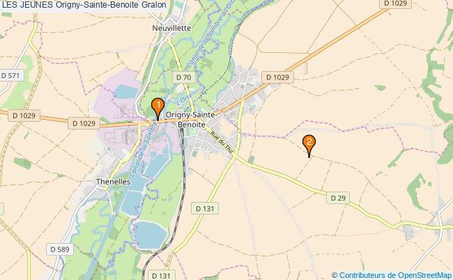 plan LES JEUNES Origny-Sainte-Benoite Associations LES JEUNES Origny-Sainte-Benoite : 2 associations