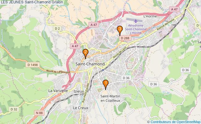 plan LES JEUNES Saint-Chamond Associations LES JEUNES Saint-Chamond : 3 associations