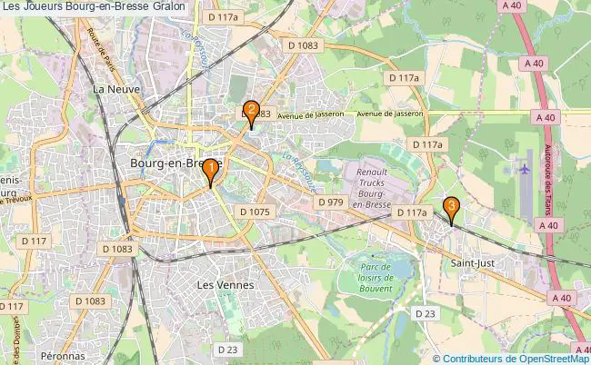 plan Les Joueurs Bourg-en-Bresse Associations Les Joueurs Bourg-en-Bresse : 3 associations