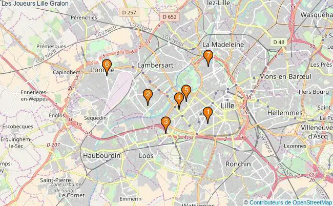 plan Les Joueurs Lille Associations Les Joueurs Lille : 7 associations