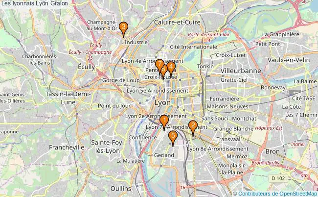 plan Les lyonnais Lyon Associations Les lyonnais Lyon : 8 associations