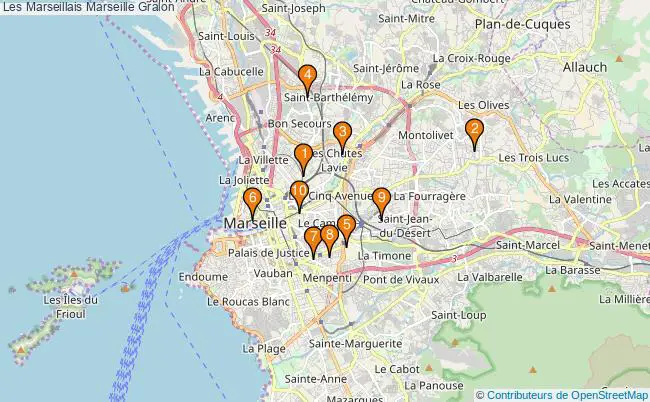 plan Les Marseillais Marseille Associations Les Marseillais Marseille : 13 associations
