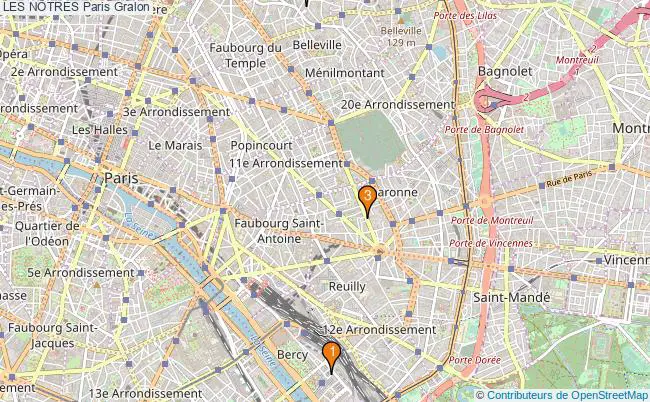 plan LES NÔTRES Paris Associations LES NÔTRES Paris : 3 associations
