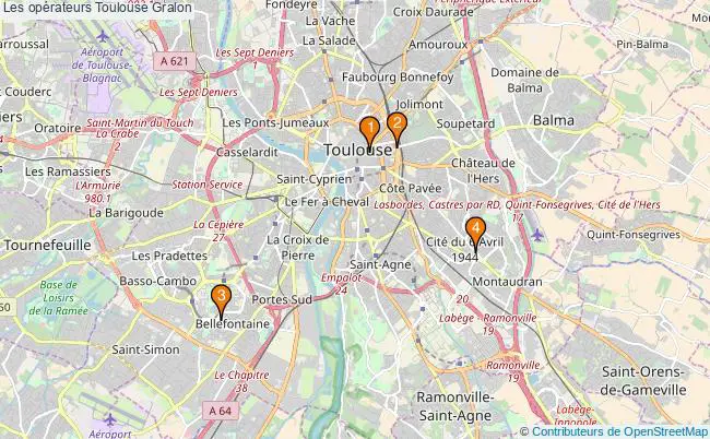 plan Les opérateurs Toulouse Associations Les opérateurs Toulouse : 5 associations
