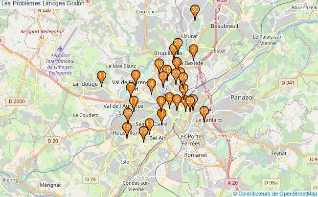 plan Les Problèmes Limoges Associations Les Problèmes Limoges : 34 associations