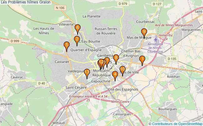 plan Les Problèmes Nîmes Associations Les Problèmes Nîmes : 15 associations