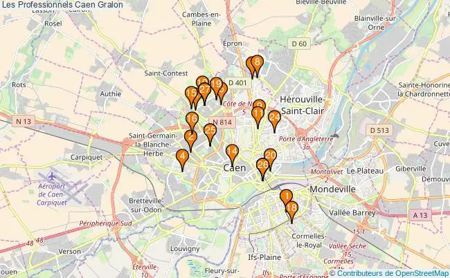 plan Les Professionnels Caen Associations Les Professionnels Caen : 30 associations