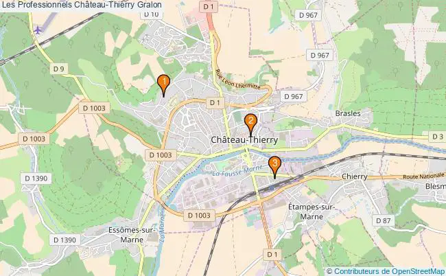 plan Les Professionnels Château-Thierry Associations Les Professionnels Château-Thierry : 2 associations
