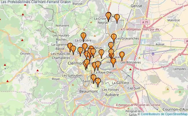 plan Les Professionnels Clermont-Ferrand Associations Les Professionnels Clermont-Ferrand : 30 associations