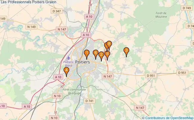 plan Les Professionnels Poitiers Associations Les Professionnels Poitiers : 11 associations