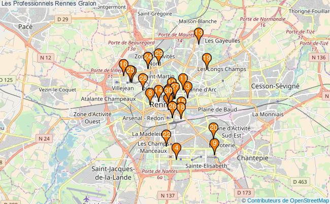 plan Les Professionnels Rennes Associations Les Professionnels Rennes : 46 associations