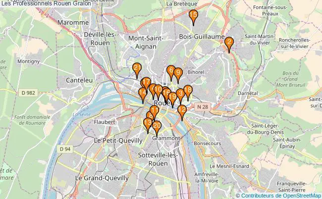 plan Les Professionnels Rouen Associations Les Professionnels Rouen : 25 associations