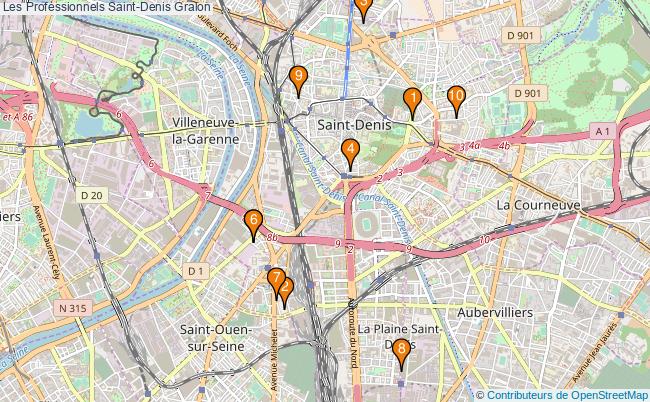 plan Les Professionnels Saint-Denis Associations Les Professionnels Saint-Denis : 11 associations