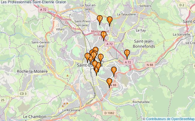 plan Les Professionnels Saint-Etienne Associations Les Professionnels Saint-Etienne : 22 associations
