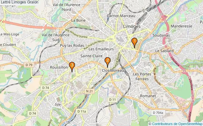 plan Lettré Limoges Associations lettré Limoges : 2 associations